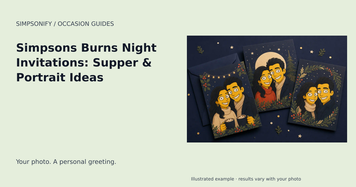 Guide cover: Simpsons Burns Night Invitations: Supper & Portrait Ideas