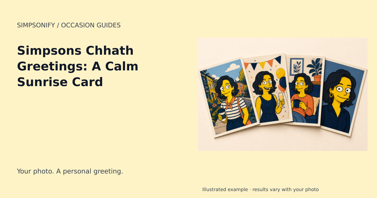 Guide cover: Simpsons Chhath Greetings: A Calm Sunrise Card