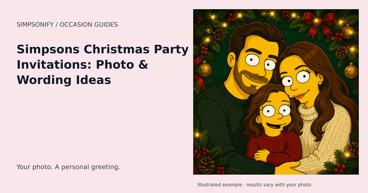 Guide cover: Simpsons Christmas Party Invitations: Photo & Wording Ideas