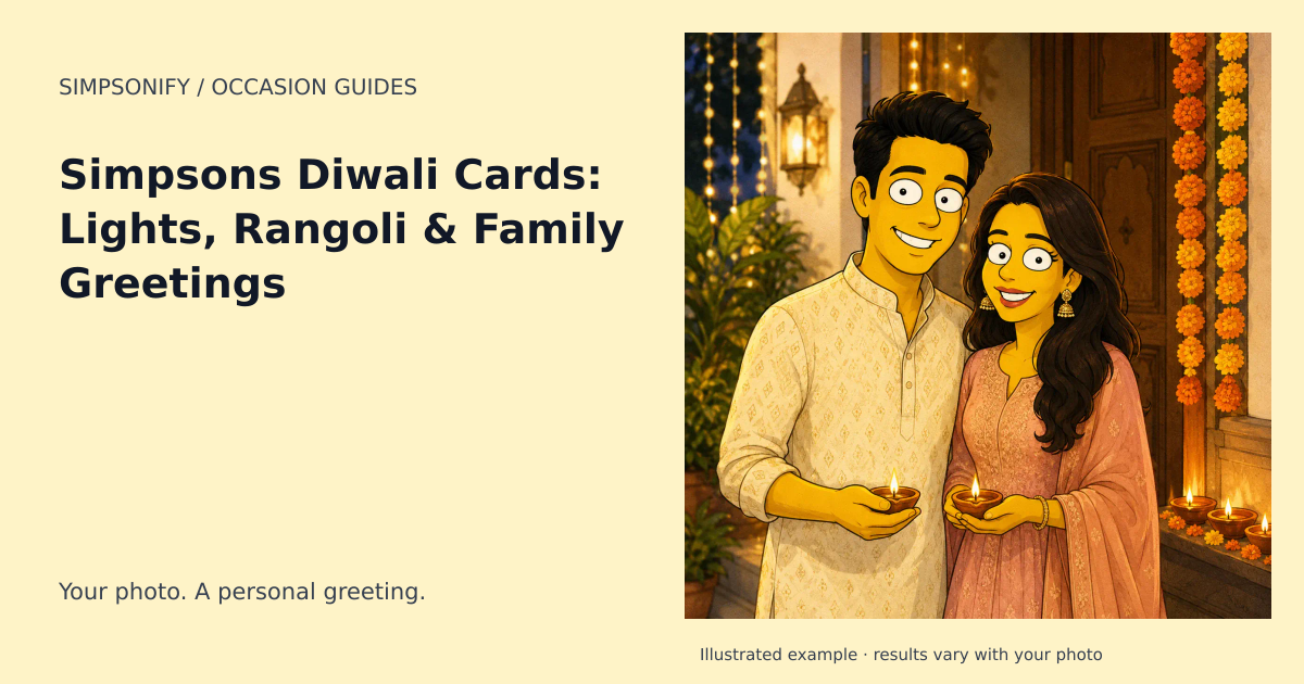 Guide cover: Simpsons Diwali Cards: Lights, Rangoli & Family Greetings