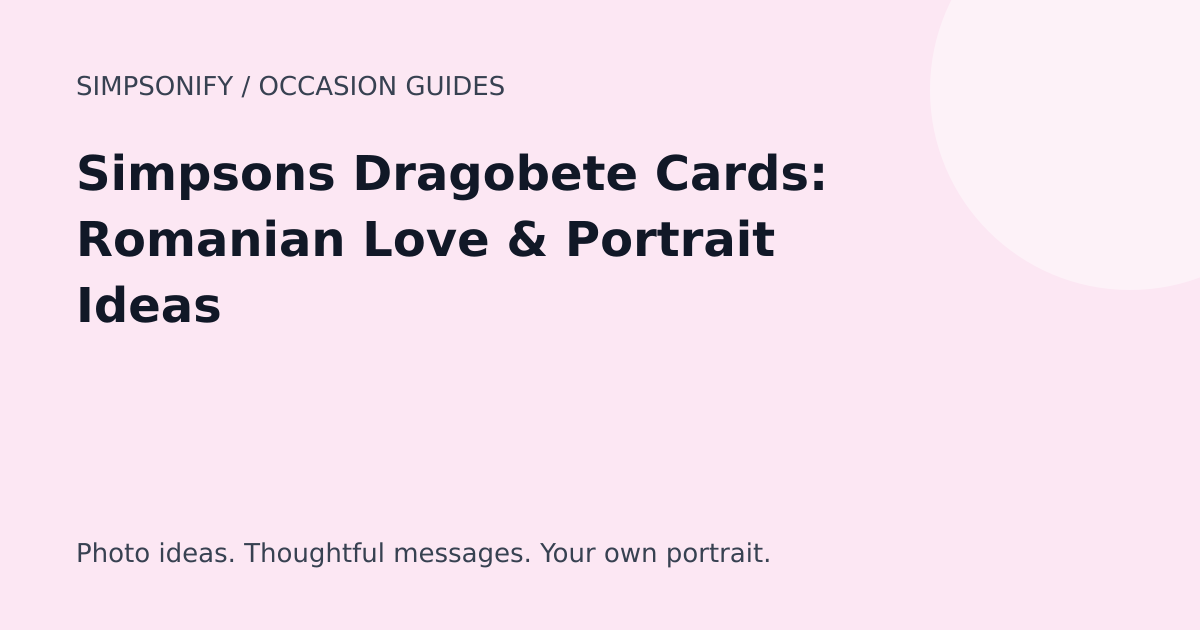 Guide cover: Simpsons Dragobete Cards: Romanian Love & Portrait Ideas