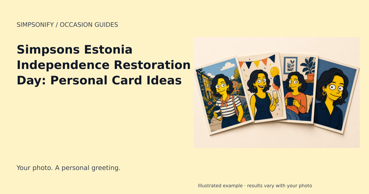 Guide cover: Simpsons Estonia Independence Restoration Day: Personal Card Ideas