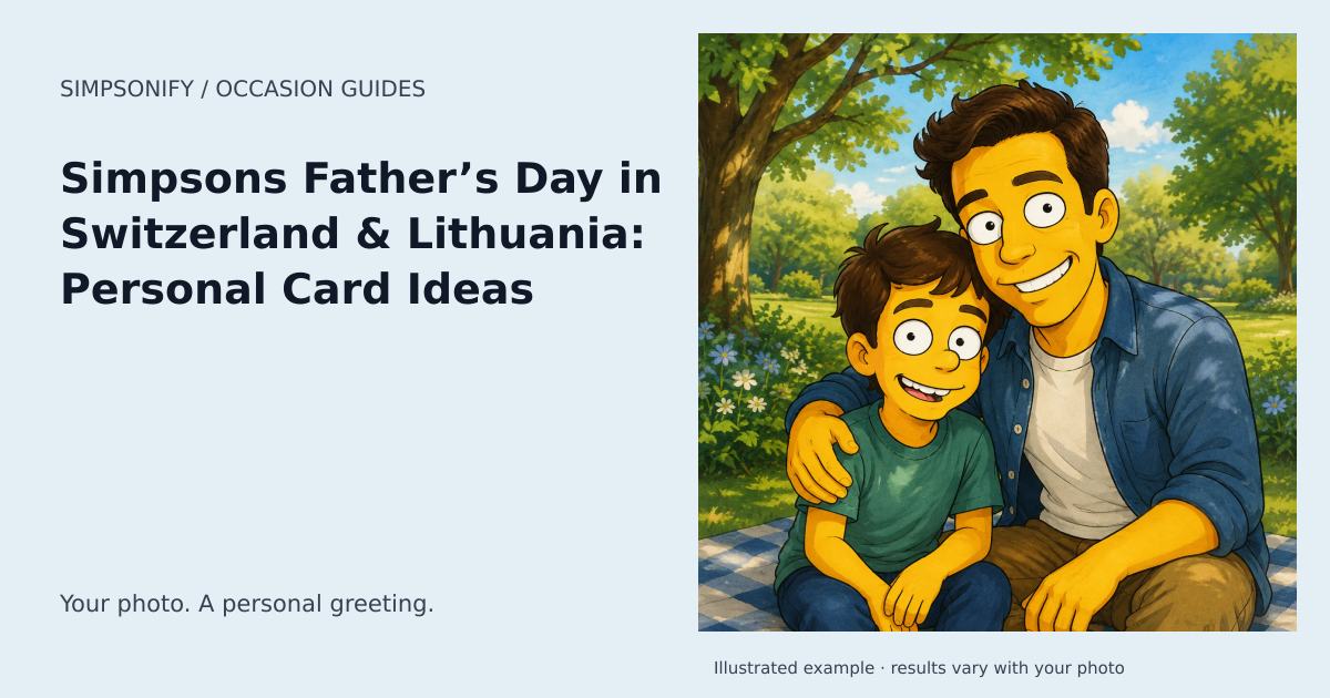 Guide cover: Simpsons Father’s Day in Switzerland & Lithuania: Personal Card Ideas