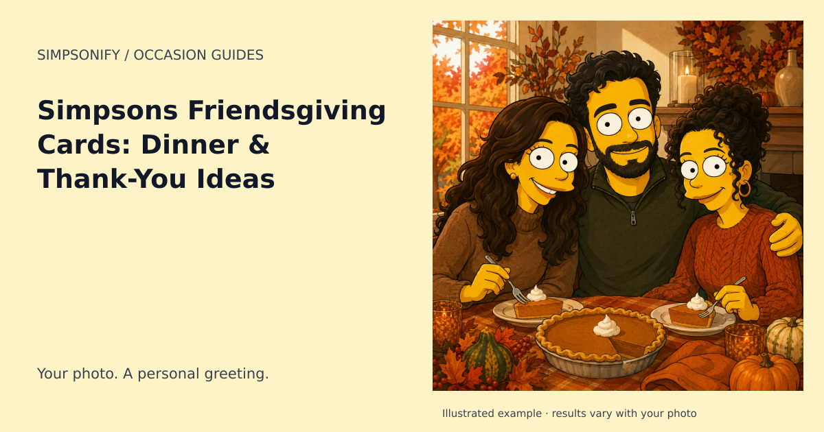 Guide cover: Simpsons Friendsgiving Cards: Dinner & Thank-You Ideas