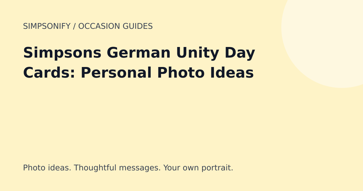 Guide cover: Simpsons German Unity Day Cards: Personal Photo Ideas