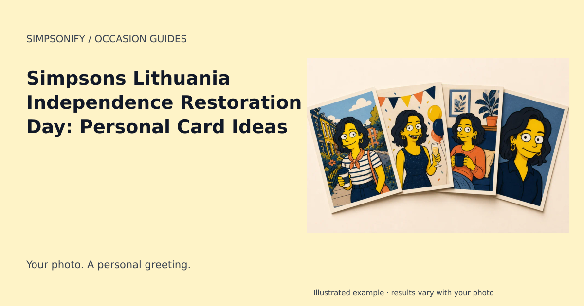 Guide cover: Simpsons Lithuania Independence Restoration Day: Personal Card Ideas