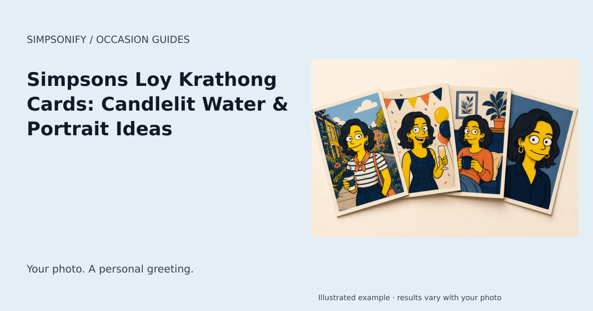Guide cover: Simpsons Loy Krathong Cards: Candlelit Water & Portrait Ideas