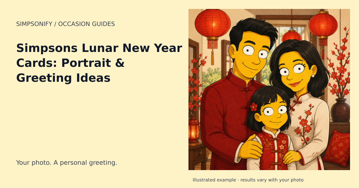 Guide cover: Simpsons Lunar New Year Cards: Portrait & Greeting Ideas