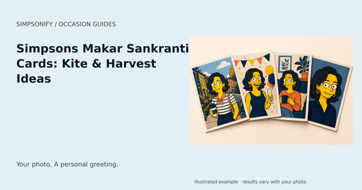 Guide cover: Simpsons Makar Sankranti Cards: Kite & Harvest Ideas