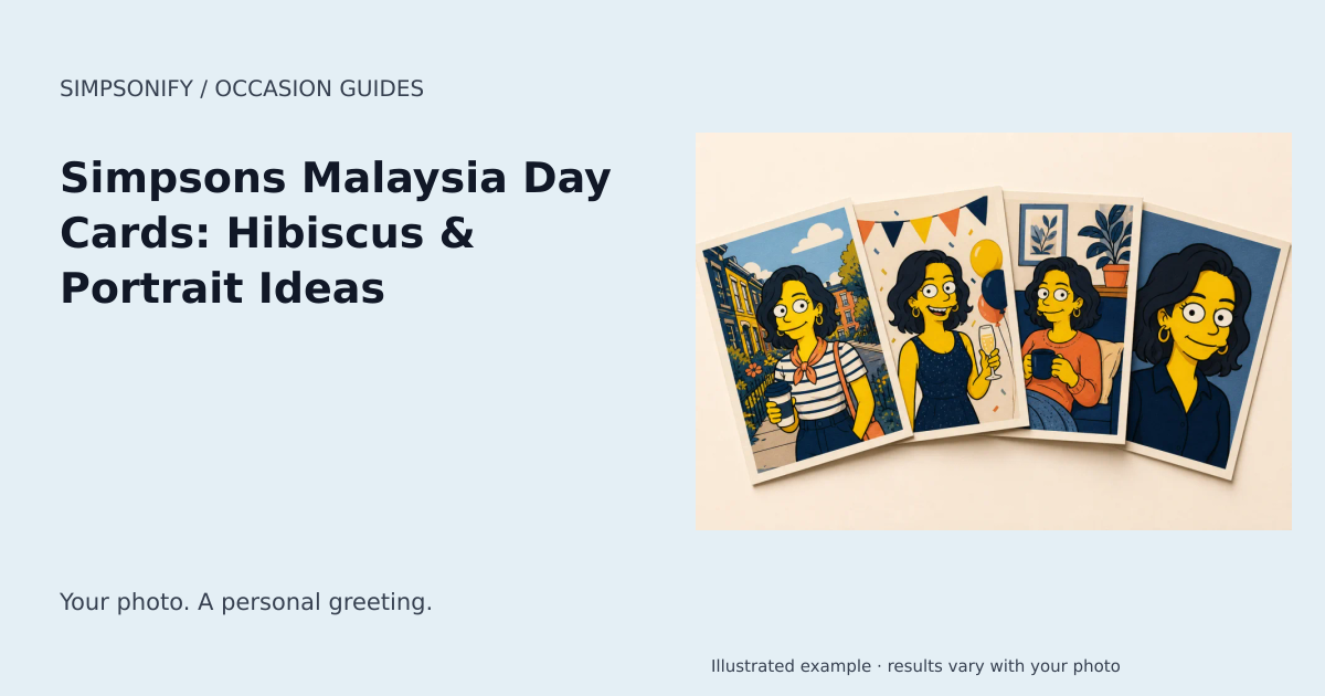 Guide cover: Simpsons Malaysia Day Cards: Hibiscus & Portrait Ideas