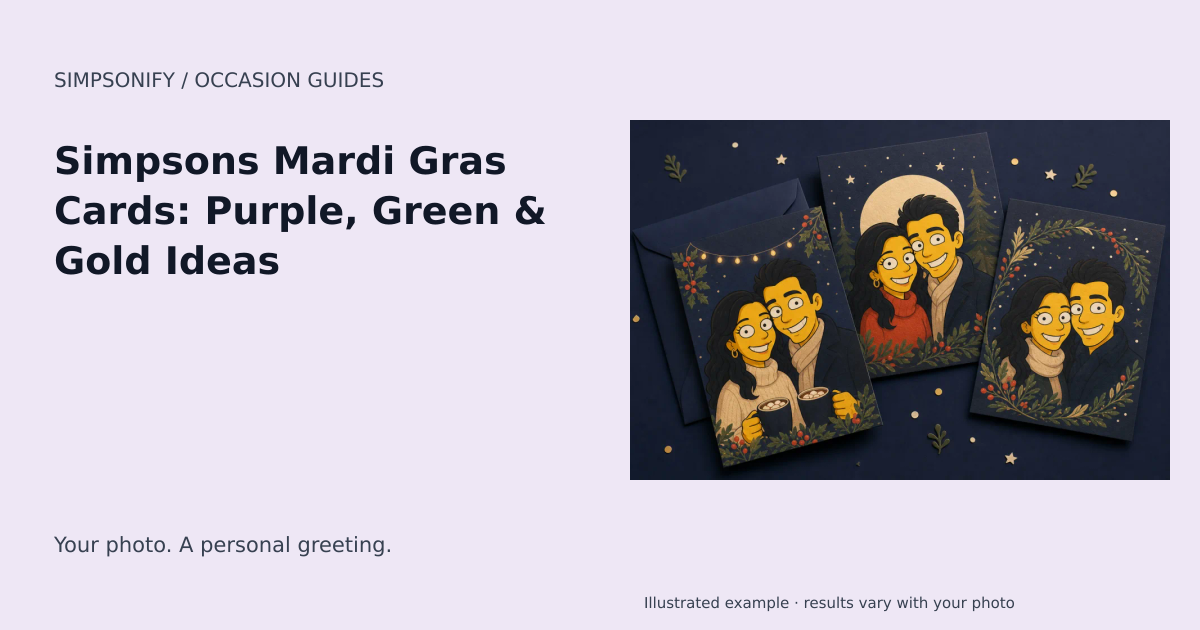 Guide cover: Simpsons Mardi Gras Cards: Purple, Green & Gold Ideas