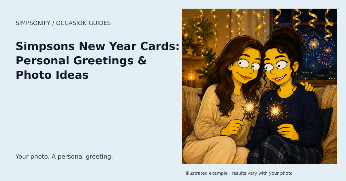 Guide cover: Simpsons New Year Cards: Personal Greetings & Photo Ideas