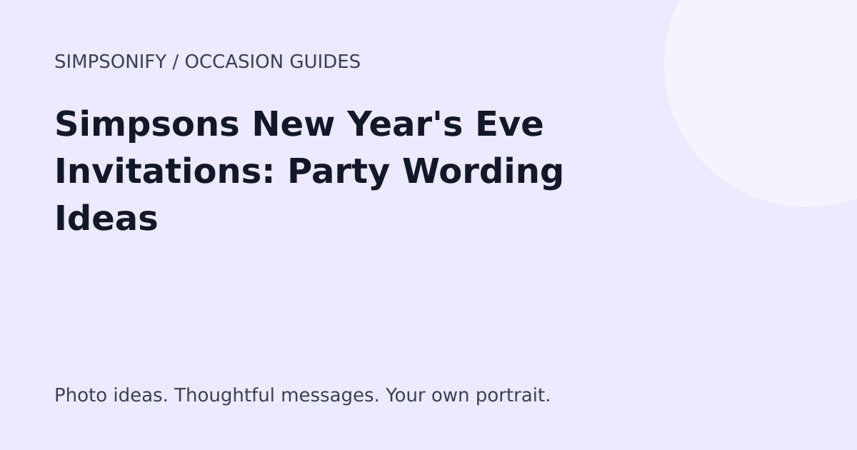 Guide cover: Simpsons New Year's Eve Invitations: Party Wording Ideas