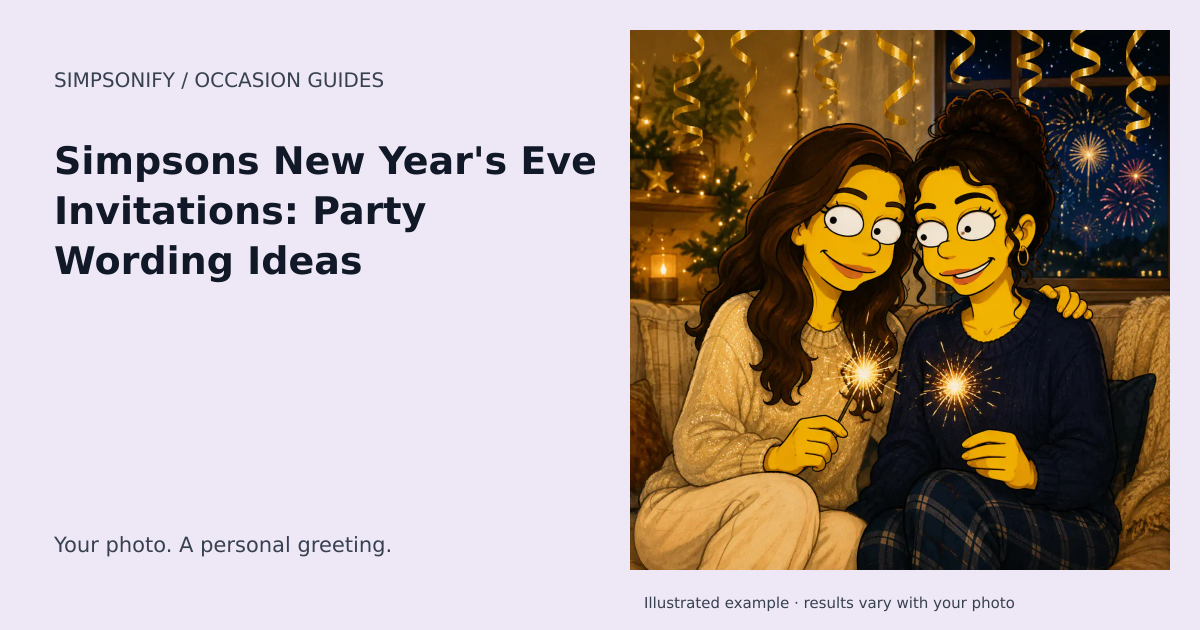 Guide cover: Simpsons New Year's Eve Invitations: Party Wording Ideas