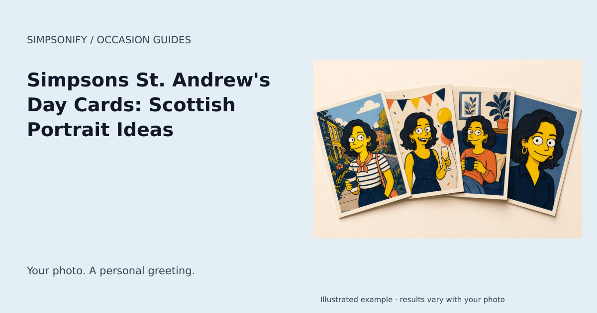 Guide cover: Simpsons St. Andrew's Day Cards: Scottish Portrait Ideas