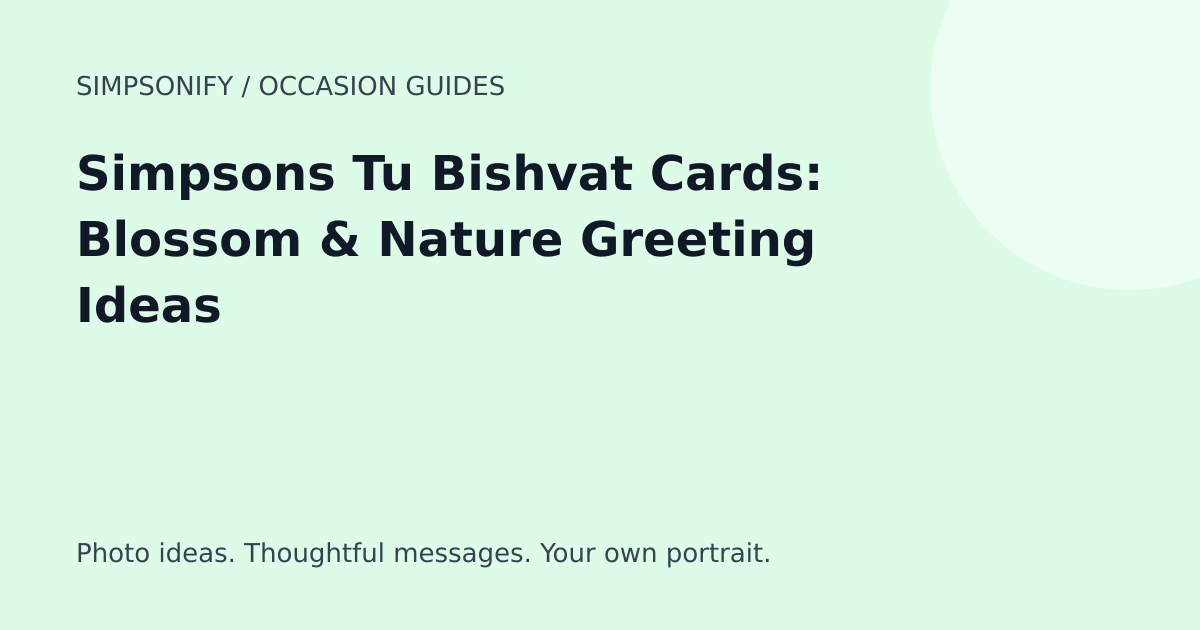 Guide cover: Simpsons Tu Bishvat Cards: Blossom & Nature Greeting Ideas