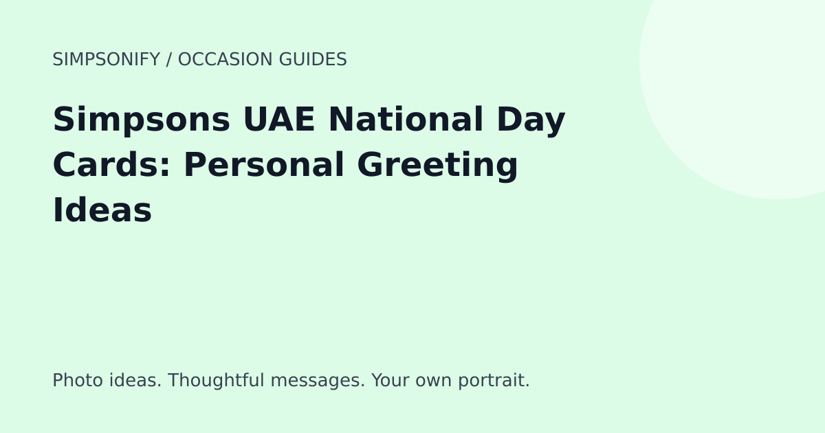 Guide cover: Simpsons UAE National Day Cards: Personal Greeting Ideas